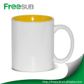 Fuente de la fábrica de SUNMETA tazas de color interior cerámica sublimación de 11 oz